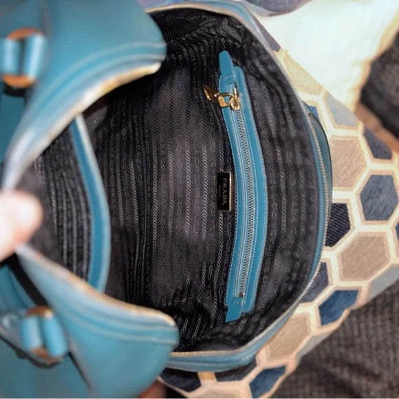 LIKE NEW PRADA Saffiano Leather Medium Bauletto Bag Certified Authentic - Picture 8 of 10